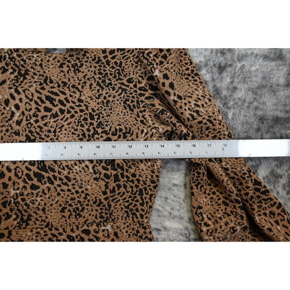 Anthropologie Maeve Dress Womens Knit Cut Out Tie Back Leopard Size 4 - Picture 4 of 8